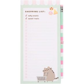 Official Pusheen Magnetic Notepad, To Do List, Grocery Shopping List, 90 Sheets Magnet Memo Pad For Fridge 4" x 8" Daily Planner - Pusheen Gift