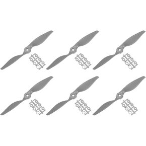 MECCANIXITY 6Pcs 8x6 Inch Propeller RC Propellers 2-Vane Blades Props Gray with Adapter Rings for RC Airplane Aircraft Prop Replacement