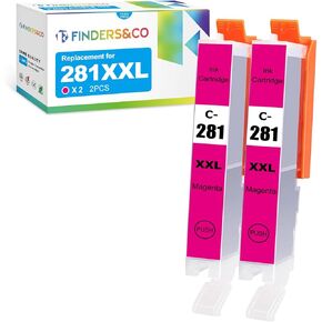 CLI-281 XXL Magenta Ink Cartridge Replacement for Canon 281XXL M Work with Canon PIXMA TR7520 TR8520 TS6320 TS8120 TS8320 TS9120 (2X CLI-281XXL M)