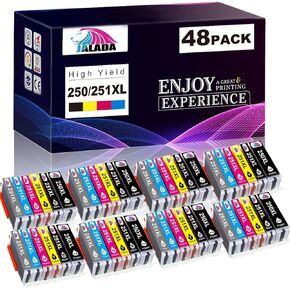 Compatible Ink Cartridge Replacement for Canon PGI-250 CLI-251 PGI-250XL CLI-251XL PIXMA iP8720 PIXMA MG6320 PIXMA MG6620 PIXMA MG7120 PIXMA MG7520 Inkjet Printer (8PGBK,8BK,8C,8M,8Y,8G)48-Pack