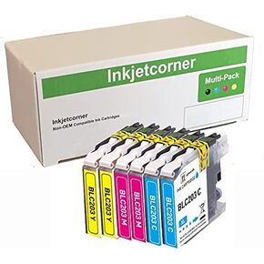 Inkjetcorner Compatible Ink Cartridges Replacement for LC203CL LC203XL for use with MFC-J460DW MFC-J480DW MFC-J485DW MFC-J680DW MFC-J880DW MFC-J885DW (2 Cyan 2 Magenta 2 Yellow, 6-Pack)