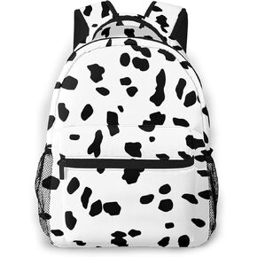Backpack Dalmatian Dog Print Casual Daypacks Bag for Mens Womans Girls Boys Teens, School Laptop Hiking Travel Daypack College Bookbag,Black,One Size