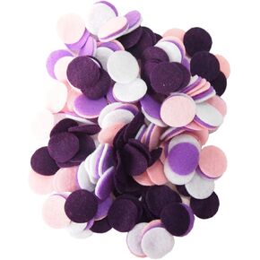Playfully Ever After Light Pink, Purple, Dark Purple & White Craft Felt Circles (4 Inch - 15pc)