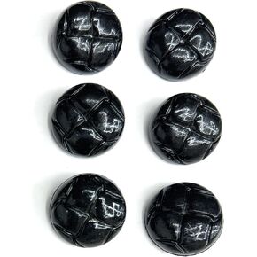 6 Faux Leather Black Buttons Set Braid Design etc, Coats Sport Coats Buttons (6 Pc. Matte 3/4'')