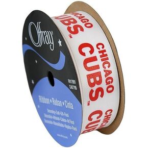 Chicago Ribbon 7/8"" Inches by 9-Feet - Officially Licensed, White