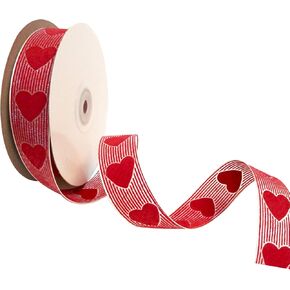 Llxieym 21.8 Yards Valentine's Day Ribbons Heart Ribbons for Valentine's Day Wedding Decoration DIY Crafts