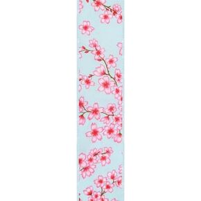 Cherry Blossoms Canvas Wired Edge Ribbon, 10 Yards (2.5 Inch, Lavender)