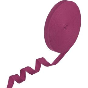 Cotton Twill Tape, (10mm)3/8 Inch 23 Yards Cotton Twill Ribbon Bias Binding Tape Natural Herringbone Webbing Trim for Apron Sewing/Gift Wrapping/Craft DIY [Pink]