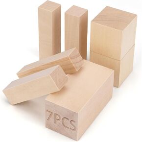 21 PCS Basswood Corving Clocks ، مجموعة نحت الخشب ، مجموعة من الكتل الخشبية ذات الحجم 3Differen