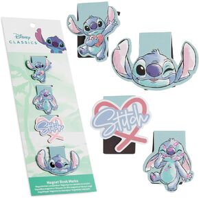 Disney Stitch Magnetic Bookmark Page Clip Reading Accessories for Book Lovers University Teacher Stocking Stuffer Secret Santa Gift (Blue 8 Pack)