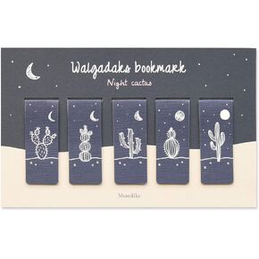 Monolike Magnetic Bookmarks Night Cactus, Set of 5
