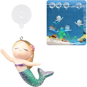 Floating Mermaid Fish Tank Decor, Cartoon Aquarium Decorations for Aquatic Pets to Play Resin Aquarium Ornaments Suitable for All Kinds of Fish Tank