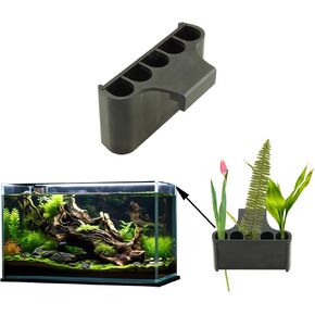 Aquarium Plant Holder,Fish Tank Plant Holder,Aquarium lid Clips,Aquarium Plant Pot,Hydroponic Fish Tank Planter, Aquatic Plant Cup for Aquascape Decorations (Transparent, 1PCS Rimless)