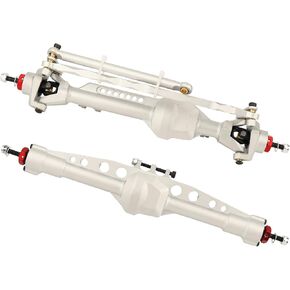 CNC Aluminum Alloy Front & Rear Axle for Axial SCX10 PRO 1/10 RC Crawler Metal Upgrade Part (Silver)