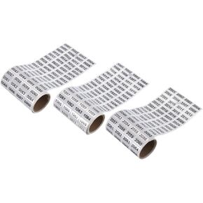 MECCANIXITY Consecutive Number Stickers, 1 to 1000, 1001 to 2000, 2001 to 3000 Inventory Label Numbers for Office Warehouse Numbering, Total 3000pcs
