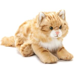 DEMDACO Orange and White Cuddly Maine Coon Cat Children's Plush Stuffed Animal