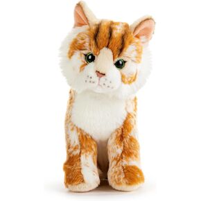 DEMDACO Orange and White Cuddly Maine Coon Cat Children's Plush Stuffed Animal