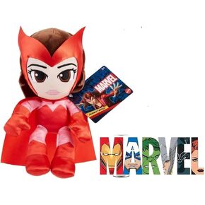Marvel Plush Character Figure, 8-Inch Super Hero Soft Doll, Collectible Gift for Kids & Fans Ages 3 Years Old & Up - with Collectible Sticker (Scarlet Witch Wanda Maximoff)