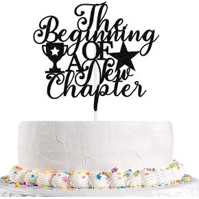 The Beginning of A New Chapter Cake Topper Adventure Beginning Cake Topper for Farewell Graduation Retirement Engagement Baby Shower Party Decoration