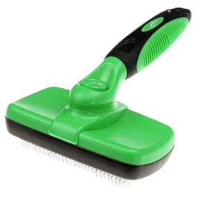 Self Cleaning Slicker Brush for Cat and Dog Coat - Detangler Dog Brush for Shedding & Grooming - Super Easy to Clean Deshedding Grooming Tool Removes Loose Pet Hair, Mats and Tangles (Pink)