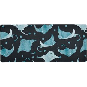 Watercolor Stingray Fish Large Mouse Pad Gaming Mouse Pad Computer Keyboard Desk Pad Non-Slip Desk Mats for Work Game Office Home, 31.5 x 11.8 inch
