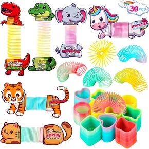 SPRINGFLEWOWER 30 Pack Valentines Day Cards with Rainbow Spring for Kids ، School School Valentines Exchange ، Valentines Party Favors for Kids ، School Classroom Valentine Ruds