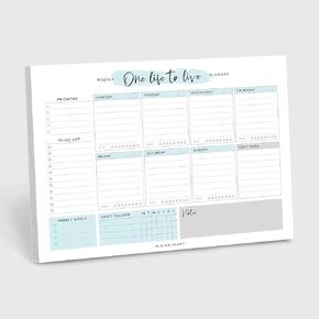 Cute Weekly Planner By Minimalmart | 50 Undated Tear-Off Sheets |Personal Productivity Calendar Organizer For Daily Tasks, Appointments, Meal Prep, Notes, Lists| Home Or Office Work Scheduler| 8.5x11"