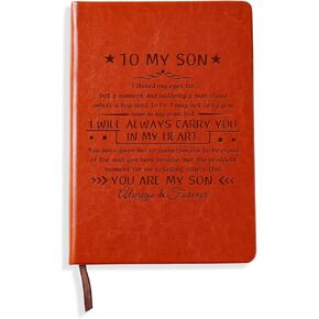 LBWCER Son Gifts from Mom To My Son I Love You Leather Journal Notebook Inspirational Birthday Gift to My Son from Mom Inspirational Leather Journal Notebook (MY SON)