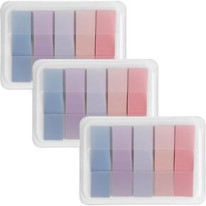 300 Pieces - Transparent Sticky Notes Tabs with Case - 5 Morandi Colors - 3 Cases - 1.8" x 0.4" - 60 Pieces Each Color - Pop Up Index Tabs - Book Flags for Annotating - Book Sticky Tabs