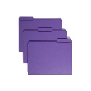 Smead File Folder, Reinforced 1/3-Cut Tab, Letter Size, Purple, 100 per Box (13034)