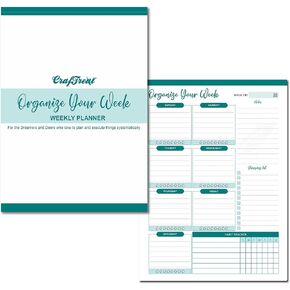 CrafTreat Undated Weekly Planner - 52 Sheet Productivity Task Organizer with ToDo List, Checklist Notepad Planner for Weekly & Monthly Goal Setting, Habit Tracking & Work Organization