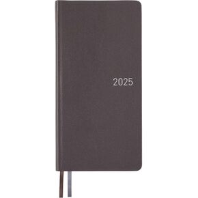 Hobonichi Techo 2025 Weeks [English/Tall and Slim Size/January Start/Planner] Leather: Steel Gray