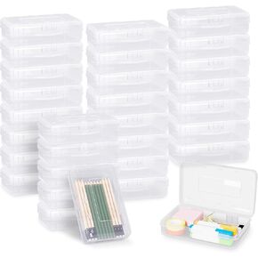 24pcs قلم رصاص ، صناديق قلم رصاص صافية قلم رصاص قلم رصاص منظم بلاستيك قلم رصاص قلم رصاص بلاستيكي ماركت ماركت تخزين مربع قلم رصاص كبير سعة قلم رصاص الصناديق قلم رصاص كبير