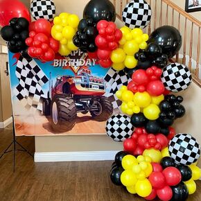 148 Piece Race Car Arch Garland Kit,Balloon ArchurtOBBirthday Party Decorations,Balloons Racing Cars Kit Inflatable Arch for Parties,5,10,18 Inch