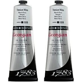 Daler Rowney Georgian Oil Paint Titanium White 225ml Tube - Art Paints for Canvas Paper and More - Oil Painting Supplies for Artists and Students - Artist Oil Paint for Any Skill Set