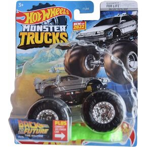 Hot Wheels Monster Trucks Back to The Future Time Machine, Connect and Crash Car