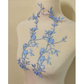 2pcs Big Flowers Embroidered Iron On Patches Garment Applique DIY Accessory (Hot Pink F)