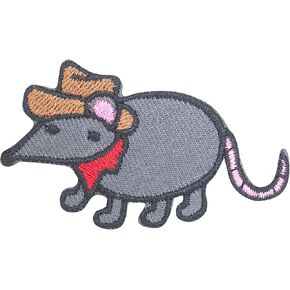 Cowboy Rat Hat Iron On Patches for Clothing Embroidered Applique Patch Badge Sew On Emblem DIY Craft