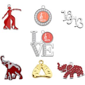 SEIRAA 7PCS Sorority Jewelry Charm Pendant for Jewelry Making DIY Crafts