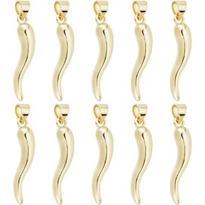 Beebeecraft 1 Box 10Pcs Horn Charms 18K Gold Plated Horn of Plenty Charms with Hole for DIY Jewellery Making
