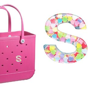 Letter Charms for Bogg Bag Alphabet Sequin Lettering Accessories Charm for Bogg Bag Insert Letter Charms for Beach Tote Bag