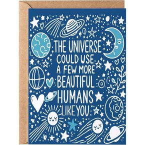 The Universe Could Use a Few More Beautiful Humans Like You Greeting Card - Thoughtful Moon and Stars Just Because Birthday Gift Idea for Women Him Her - Thinking of You Gift Best Friend Bestie Sister