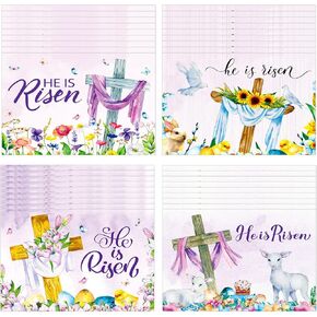 48 Sets Easter Card with Scripture and White Envelopes 48 Pcs 5.91 x 7.87 Inches Easter Cross Religious Greeting Cards 48 Pcs Invitation Envelopes for Party Favors Gifts Supplies