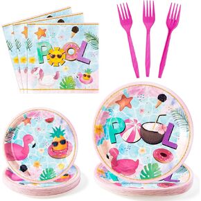 96Pcs Two Nado Party Plates Supplies - Tornado 2nd Birthday Party Tableware Decorations Two Nado Disposable Paper Plates Napkin Fork for Boy 2 Year Old Birthday Baby Shower, Serves 24 (Gary)