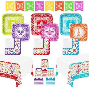 birthday Party Supplies Kit for 24 Guests - for Unicorn Birthday Decorations, Includes Dinner & Dessert Plates, Napkins, Cups, Banner and Tablecloth for Unicorn 1st Birthday Party Decorations