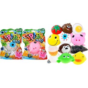 JA-RU Squishy Splat Ball (2 Toys Assorted) Squishy Dumplings Easter Baskets Stuffers for Kids. Stress Balls for Work. Sensory Pre Teen Toys. Bulk Splat Balls. 5303-2p