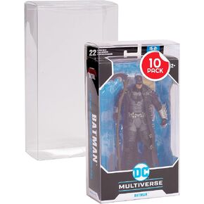 EVORETRO Action Figure Display Case Protector for McFarlane Dc Multiverse 7 in Figures, Warhammer 40k - 10 Pack - Thick 0.40mm Acid-Free PET Plastic, Sturdy, Ultra-Clear, Will Last for Years to Come