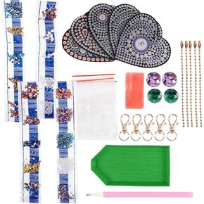 Garneck 5 PCS عيد الحب يوم الماس الحلي DIY القلب الماس الشنق