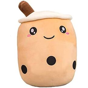 Cute White Boba Milk Tea Plush Pillow, Creative Bubble Stuffed Animal Toy, Soft Squishy Kawaii Birthday Christmas Holiday Valentines Gifts, 9.06"