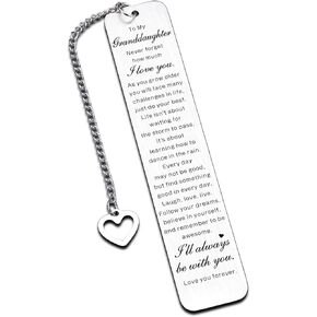 Granddaughter Gifts from Grandma -Coolest Gifts for 19 Year Old Girls Easter Basket Gift for Granddaughter Book Mark for Reading Women 16 18 Birthday Gifts for Her Valentines Gift